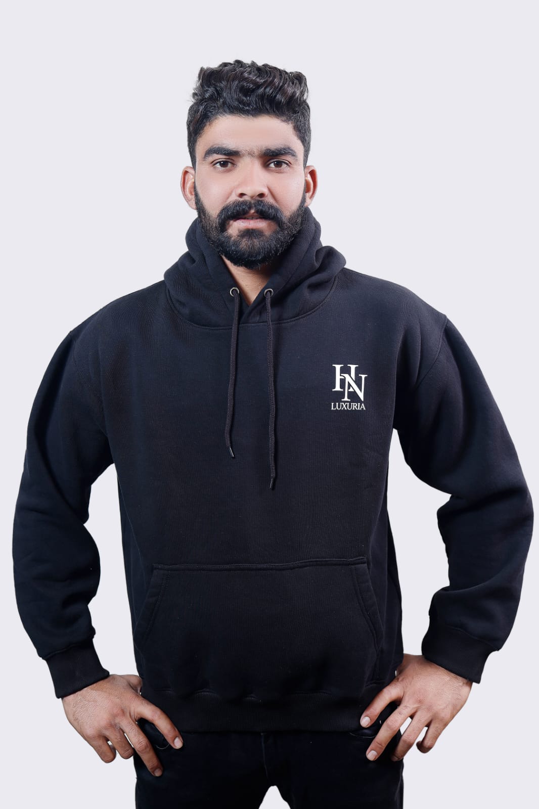 HN LUXURIA- Black Fleece Hoodie 400+ GSM