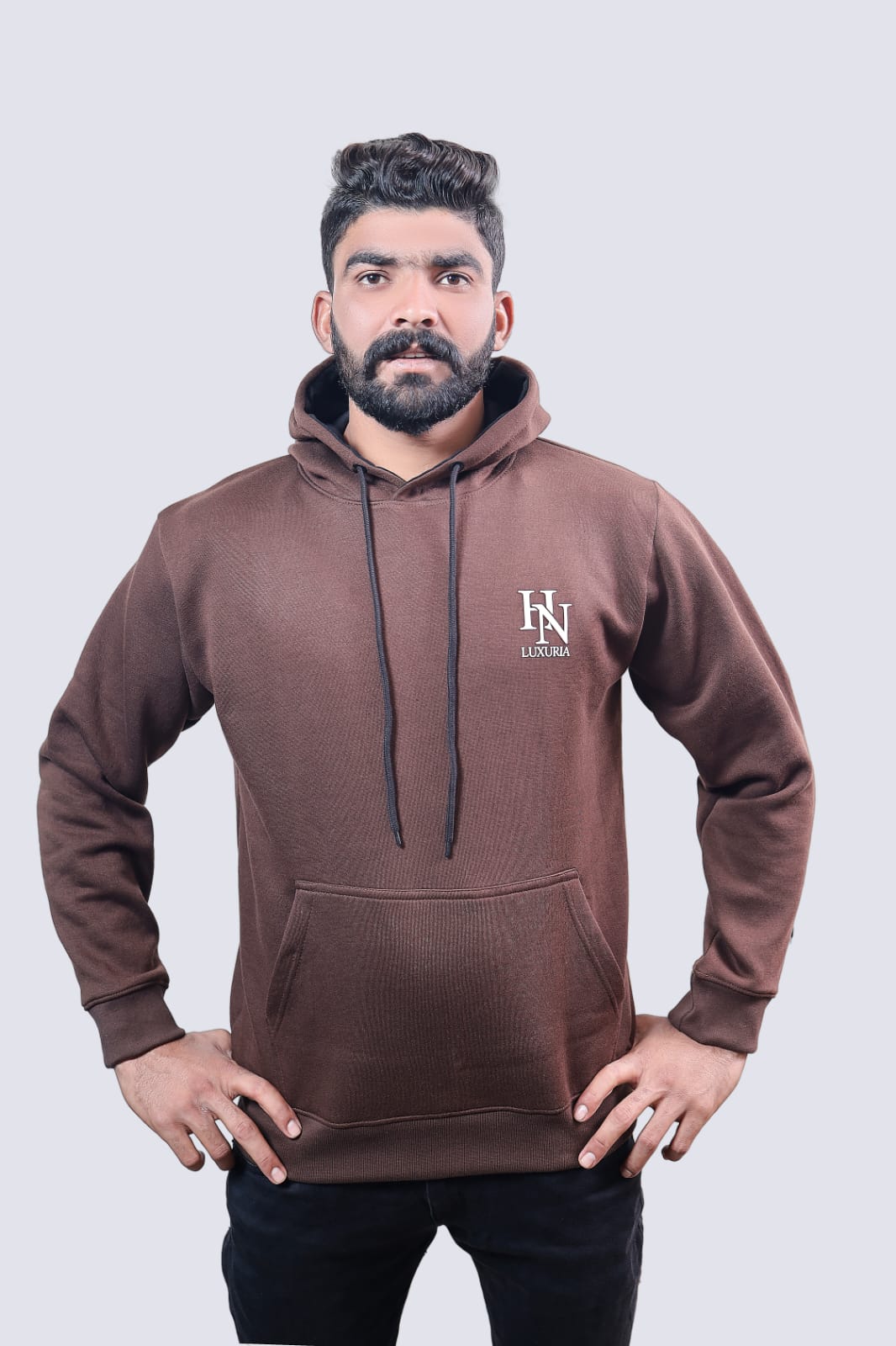 HN-LUXURIA Chocolate Fleece 300 Plus GSM Hoodie